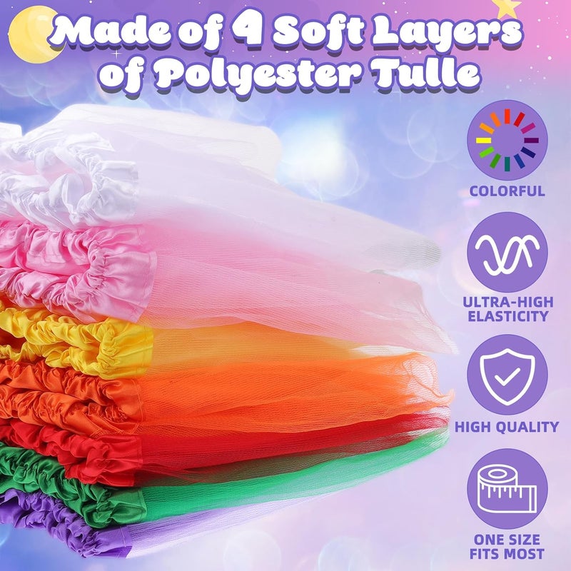 Hoemwarm 9 PCS 4 Layers Tutu Skirt for Toddler Girls, Princess Tutu Dresses for Toddler Girls 2-8 Years Birthday Party Fluffy Tulle Tutu Dresses Multicolor - Image 5